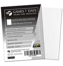 Протектори для карт Games 7 Days 66x91 мм WHITE Premium Quality